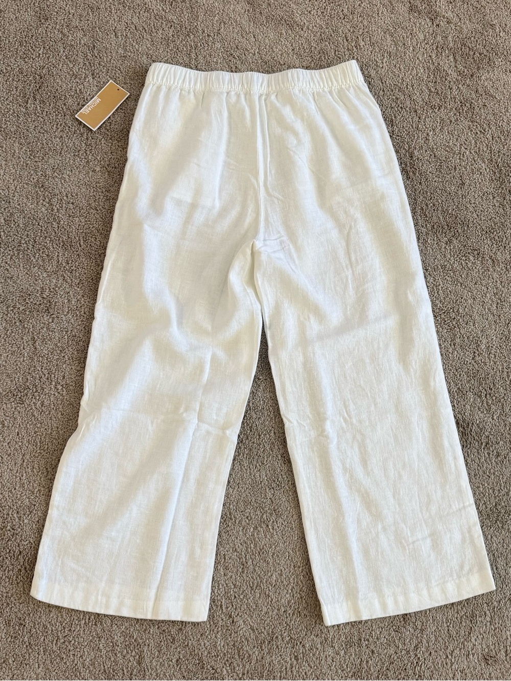 Michael Kors NWT White Linen Blend Wide Leg Pull-On Pants Resort Coastal Size S - Picture 4 of 11